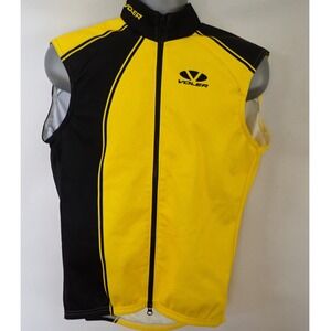 Voler Wind Block Cycling‎ Vest Mens L Yellow Thermal Sleeveless Jersey Zip